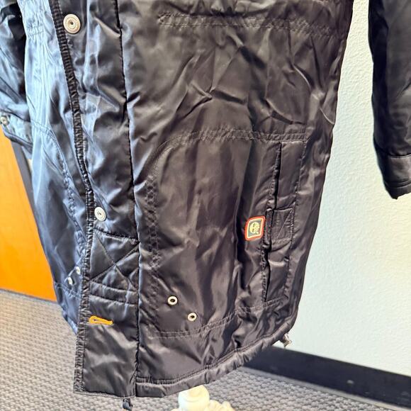 Timberland Jacket Men Black Hooded Insulated Warm Parka Coat Faux Fur Size Med - Picture 2 of 16